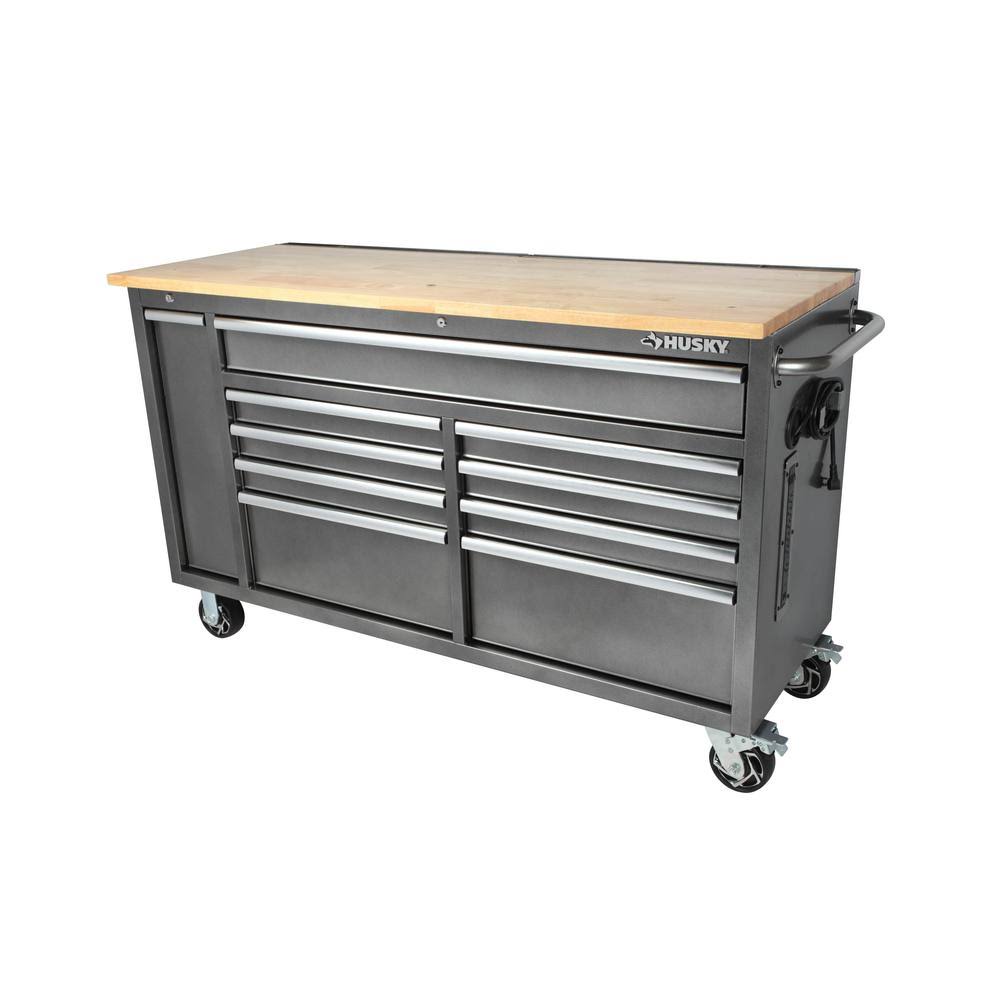 Metallic Silver 10-Drawer Tool Chest Mobile Workbench P81499