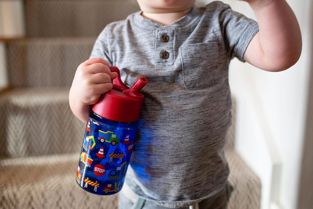 Kids Water Bottle Plastic BPA-Free Tritan Cup with Leak Proof Straw Lid 12oz B27026