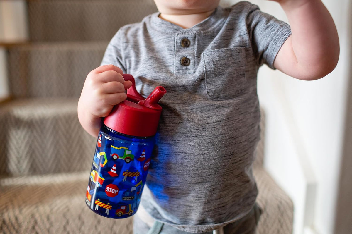 Kids Water Bottle Plastic BPA-Free Tritan Cup with Leak Proof Straw Lid 12oz B27026