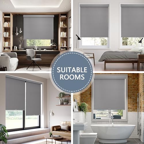 White 20" W x 72" H Cordless Blackout Roller Shades E493