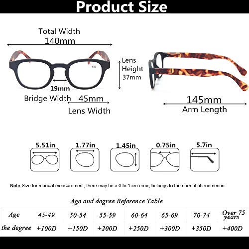 5 Pack Unisex Reading Glasses with Spring Hinge J99600