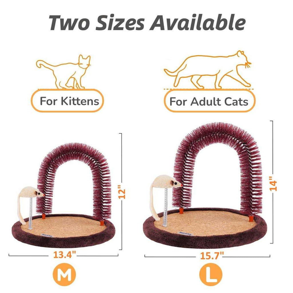 Cat Arch Self Groomer Massager with Cat Scratching Pad and Catnip Toy N28482