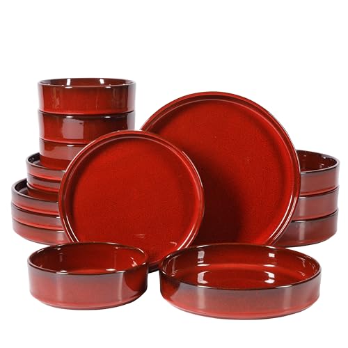 Amber Terracotta Reactive Glaze Dinnerware Set, Service for Four (16pcs) Z441293