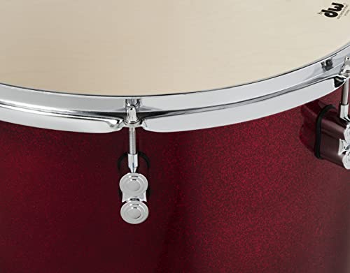 7-Piece Maple Shell Pack with Chrome Hardware Red to Black Fade F2366