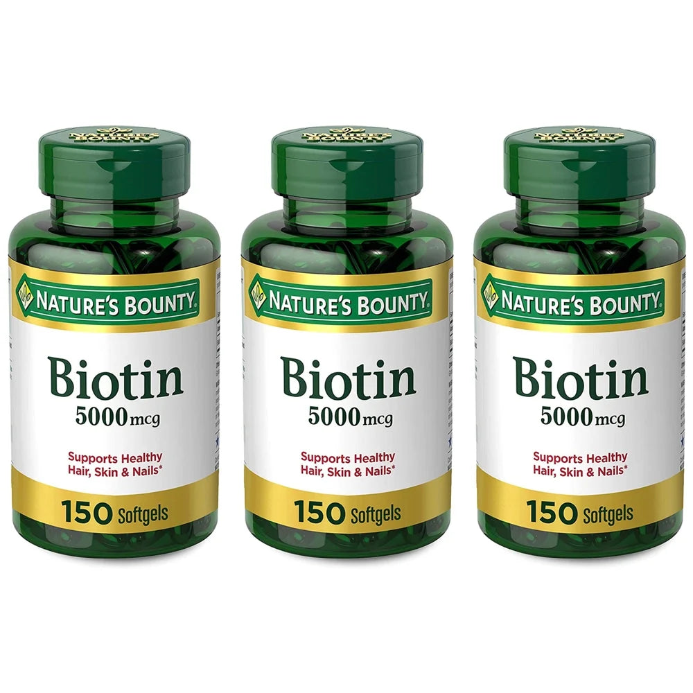 5000 mcg Biotin Vitamin Supplement Softgels Pack of 3 B65218