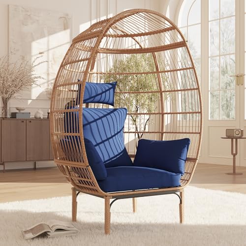 Oversized Wicker Egg Chair with 5 Cushions G166