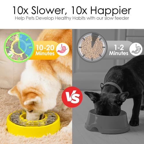 Yellow Dog Puzzle Slow Feeder Bowl J73414
