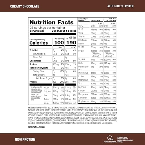 Vanilla Cream High Protein Meal Replacement Powder, 26 Servings, 1.53 Pounds F42710