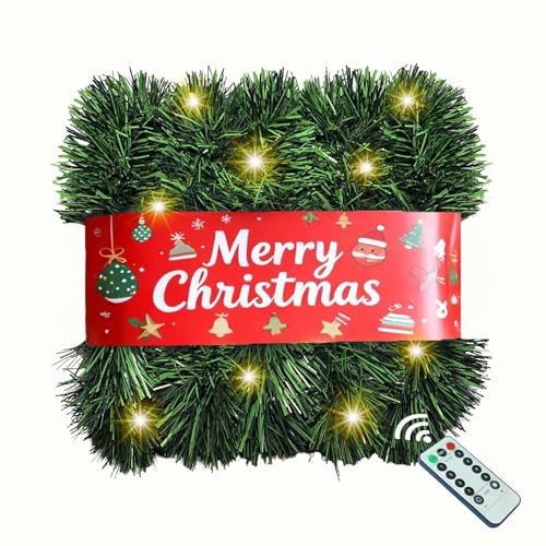 30 Feet 50 LED Battery Operated Pre-Lit Green Garland J614612