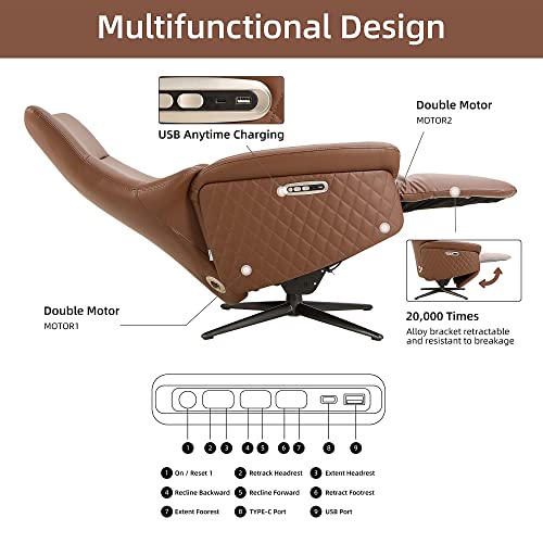 Grey Power Recliner Chair with 2 Motors M46061