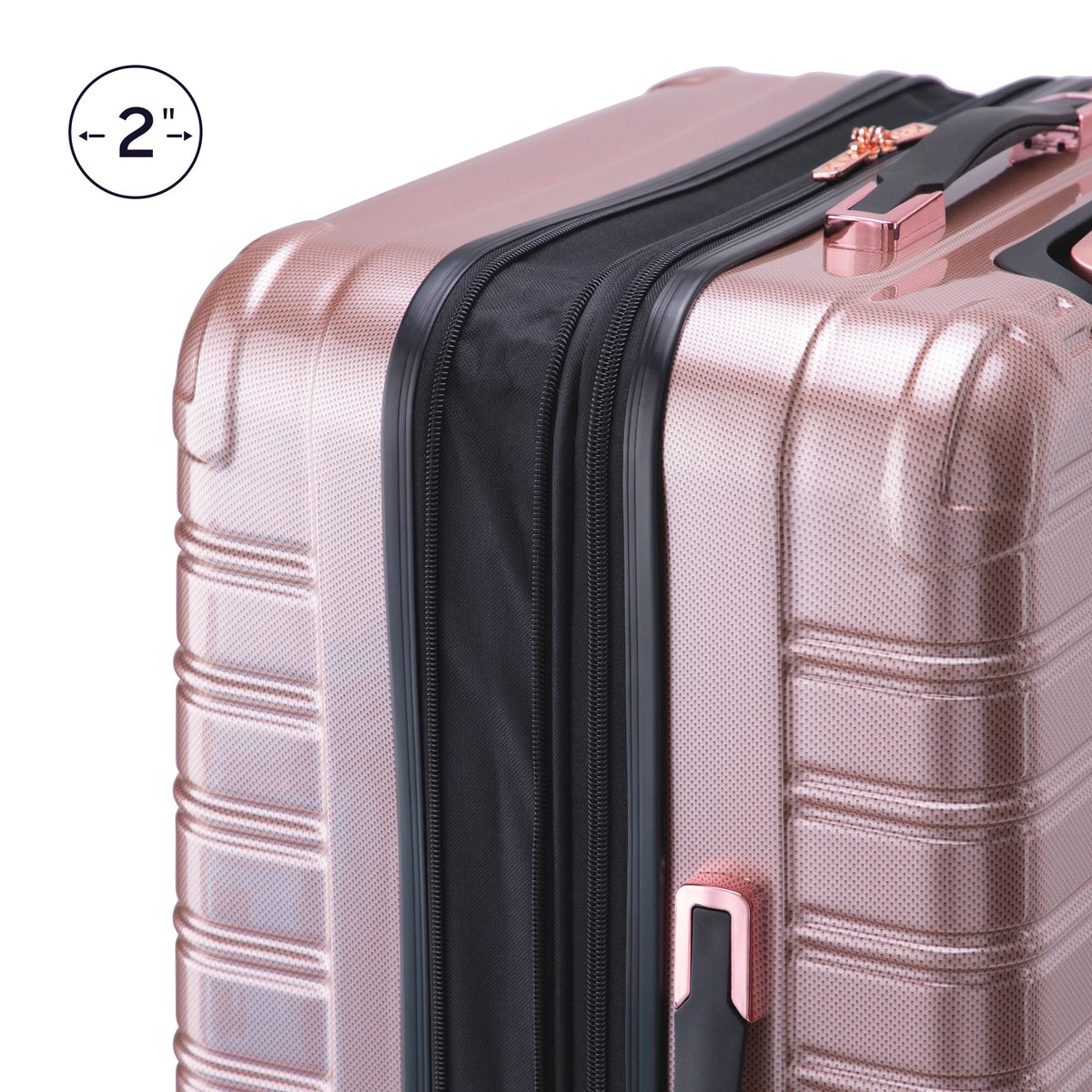 3 Piece Hardside Luggage Set, 20" Carry-on, 24" and 28" Checked, Rose Gold K2294