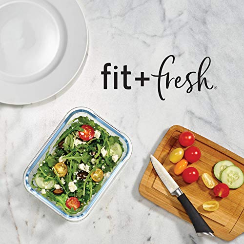 5-Pack Two Compartments Glass Storage Containers with Locking Lids, 27 oz. J952595