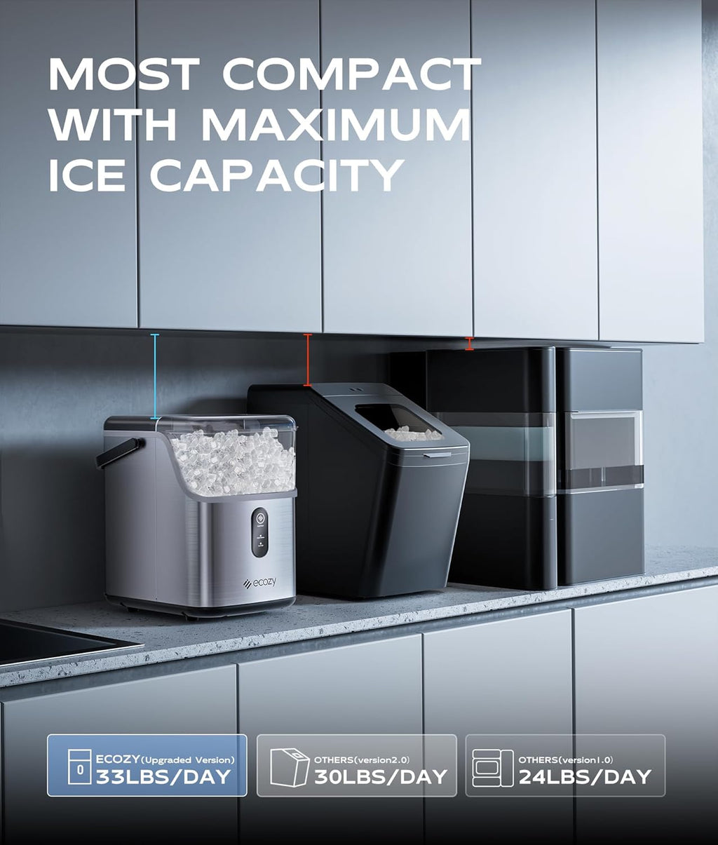 Stainless Steel Nugget Ice Maker, 33 lbs/24H P785