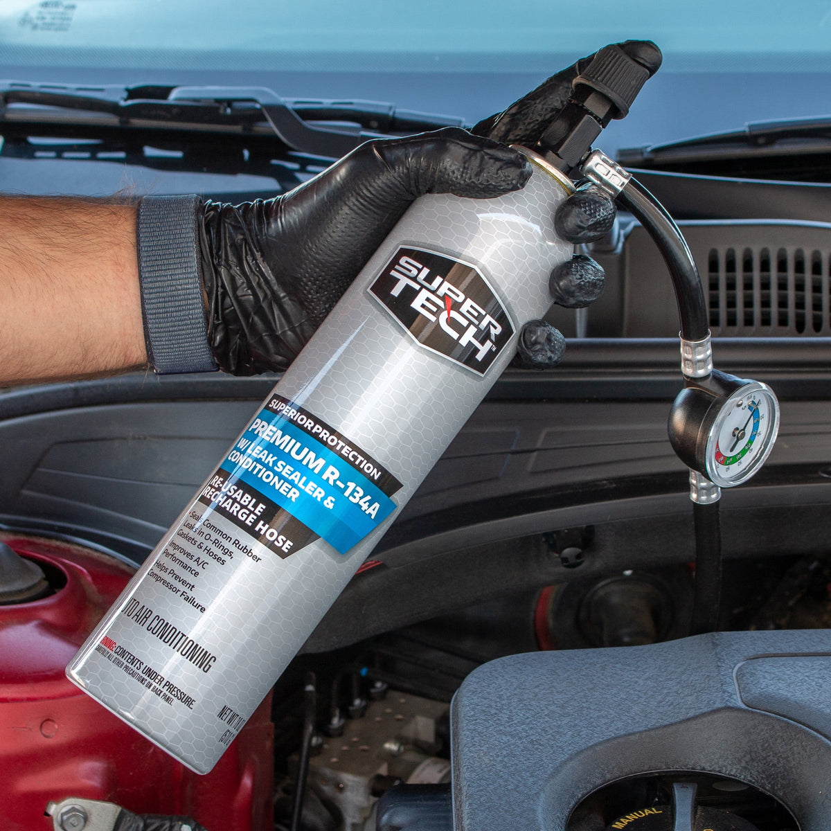 18 oz Automotive Refrigerant with Reusable Hose and Gauge P79280