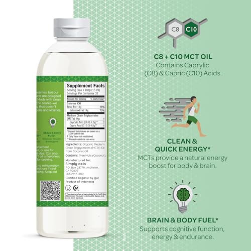 Organic MCT Oil C8 & C10 Unflavored 40 fl oz N466170