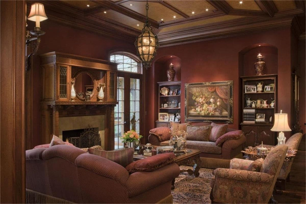 12x8ft Luxury Couch Sofa Photography Backdrop Vintage Fireplace Classic Interior T433