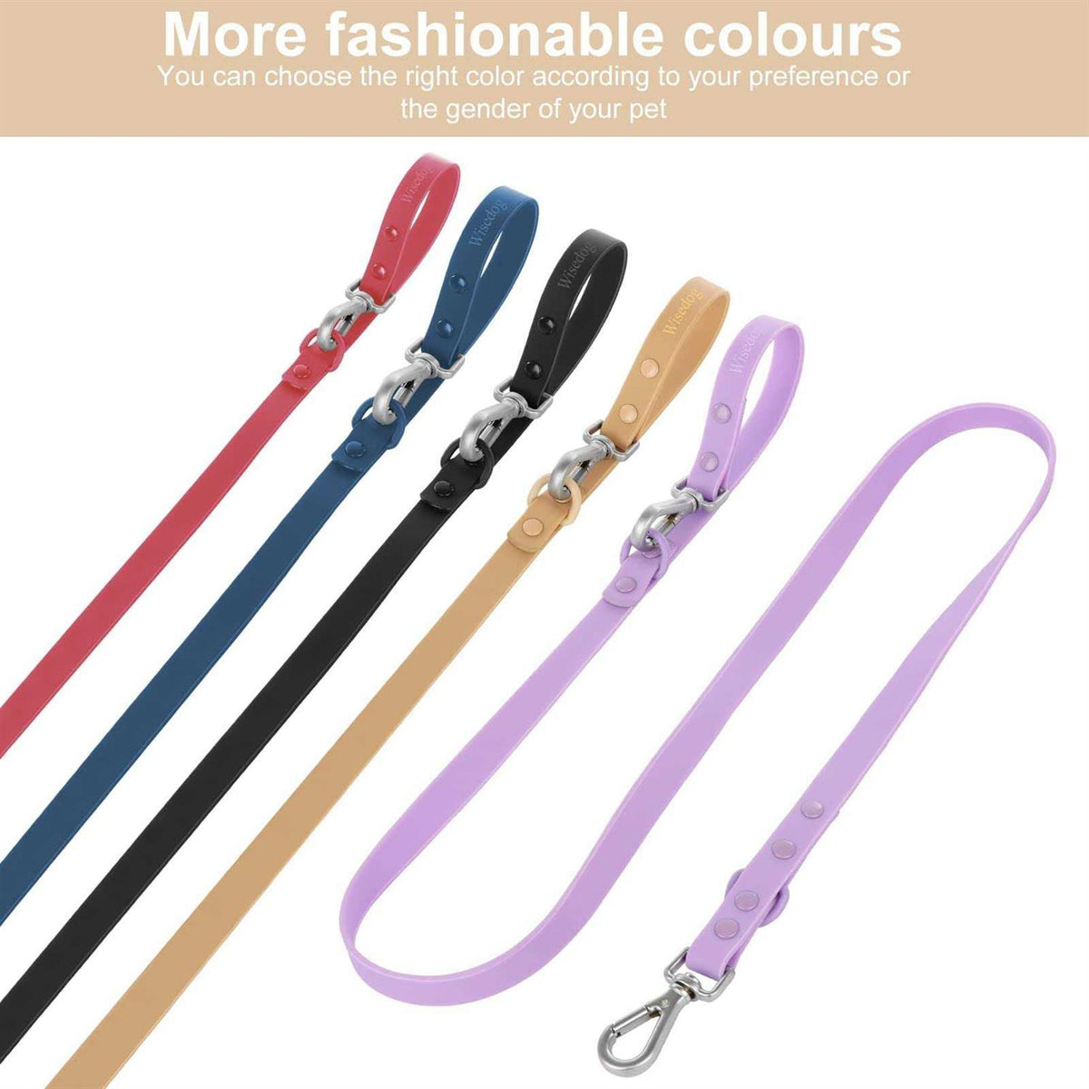 Waterproof Dog Leash with 2 Hooks, Adjustable Lengths A55633