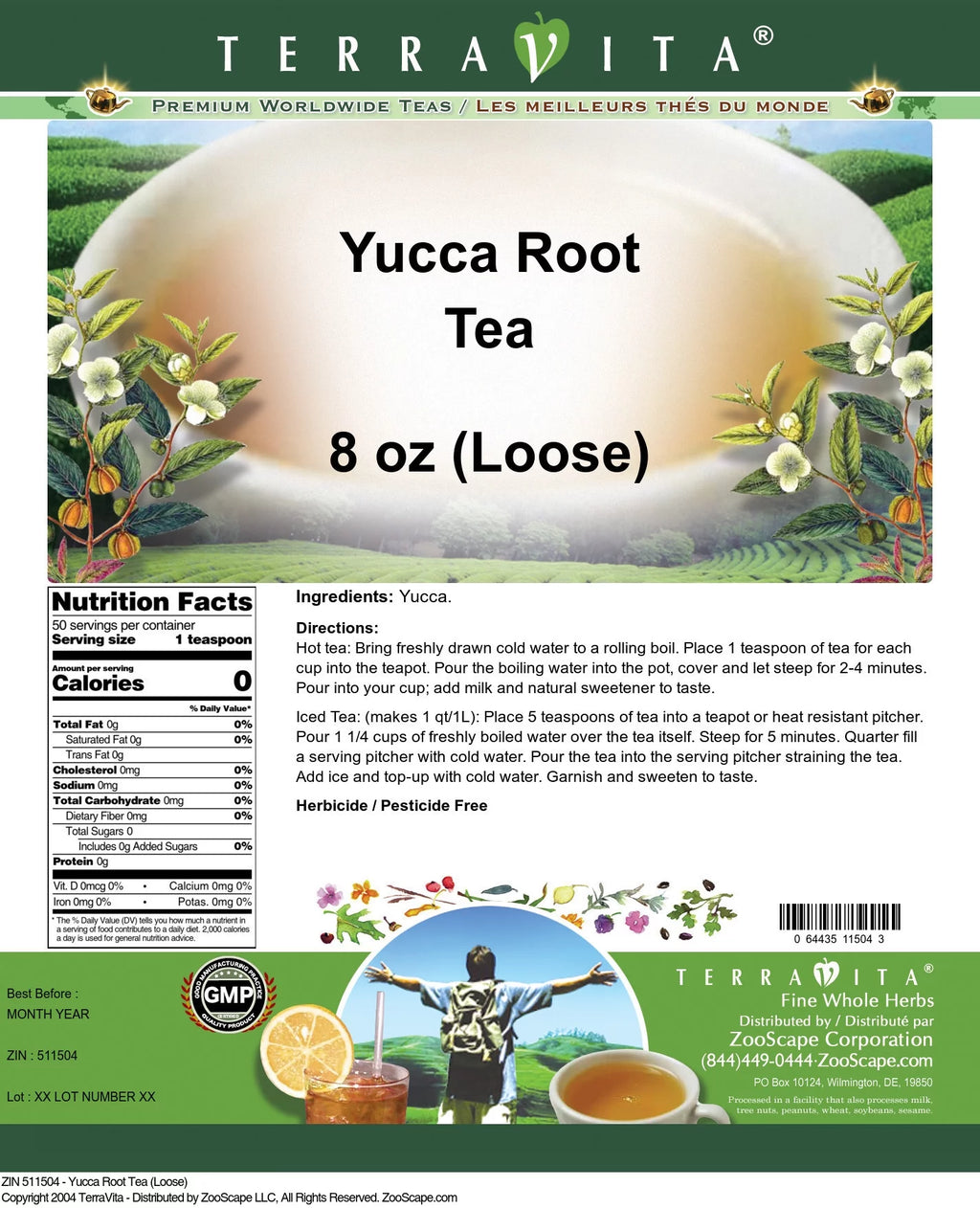Yucca Root Tea, Loose Leaf Herbal Tea, 8 oz, 1-Pack Q7909