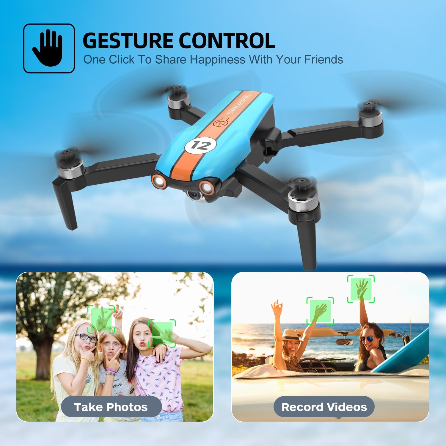 Drone with 4K Camera, Foldable, Less than 249g, 26 Mins Flight Time, Brushless Motor, Altitude Hold, 2 Batteries P2863