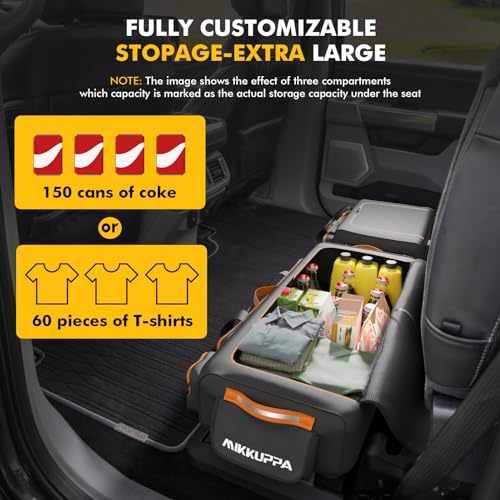 Black Under Seat Storage Bag with 4 Detachable Inner Dividers J2303