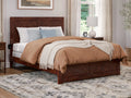 Full Solid Wood Foundation Bed Frame with Matching Footboard B7756