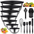 26 PCS Stainless Steel Nesting Black Mixing Bowls Set M63953