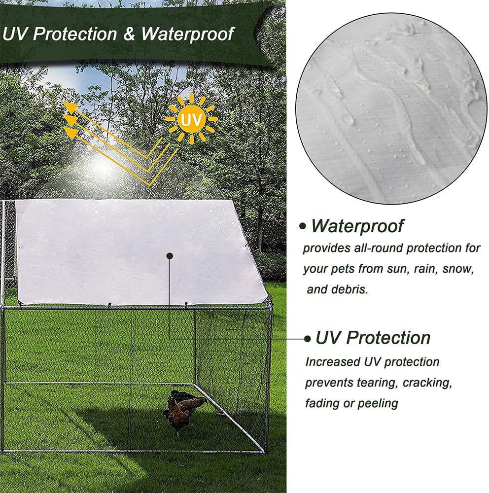 Large Metal Chicken Coop with Waterproof Cover (XL) X121510