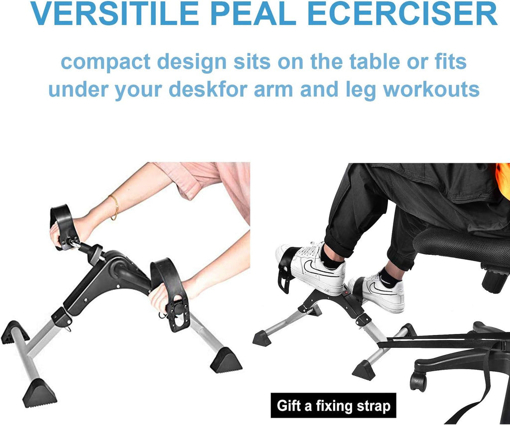 Silver Mini Exercise Bike Pedal Exerciser with LCD Monitor L8916