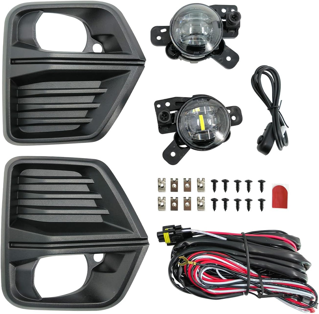 Front Fog Light Assembly with Bezel Cover and Harness for Chevy Colorado 2023 2024 F32078