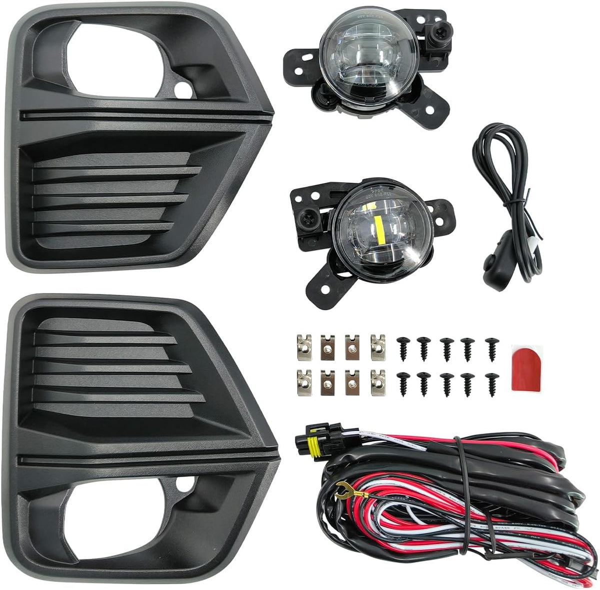 Front Fog Light Assembly with Bezel Cover and Harness for Chevy Colorado 2023 2024 F32078