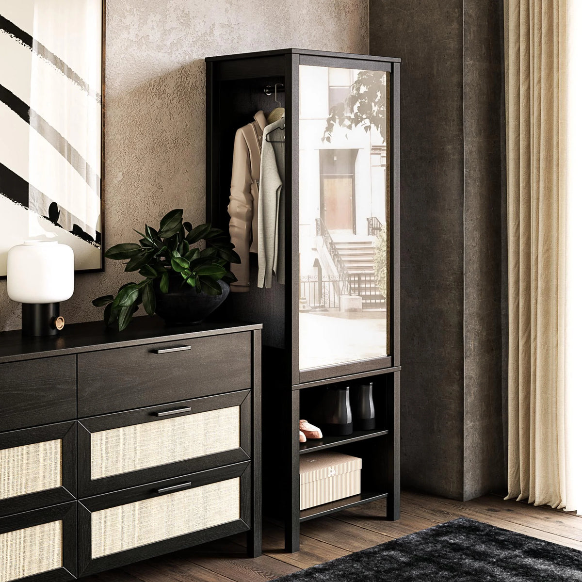 Black Oak Wardrobe S237943