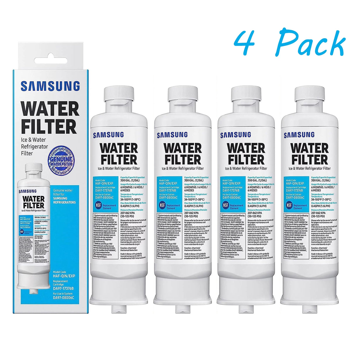 Pack of 4 Refrigerator Water Filter S64951