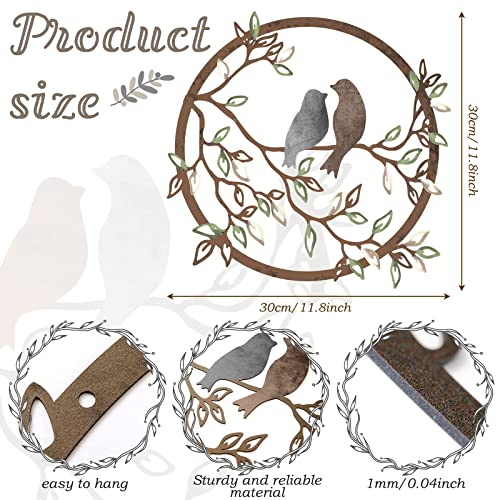 Metal Wall Art Bird on Tree Branch Bird Wall Silhouette (Black) F349