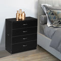Black 4-Drawer MDF Wood Dresser O362107