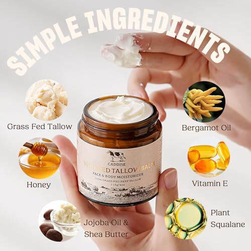 100% Grass-Fed Handmade Beef Tallow Cream Moisturizer, 4 Oz T506
