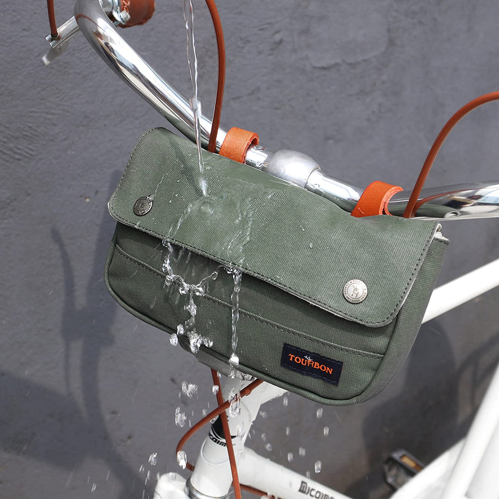 Vintage Canvas Bike Panniers Bicycle Handlebar Bag S607