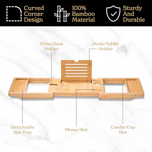 Expandable Bamboo Bathtub Tray G395443