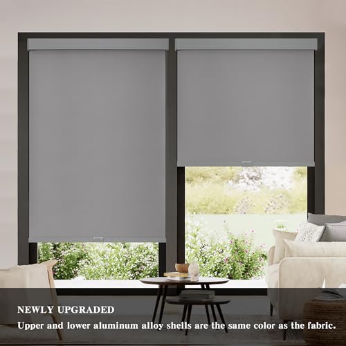 White 20" W x 72" H Cordless Blackout Roller Shades E493