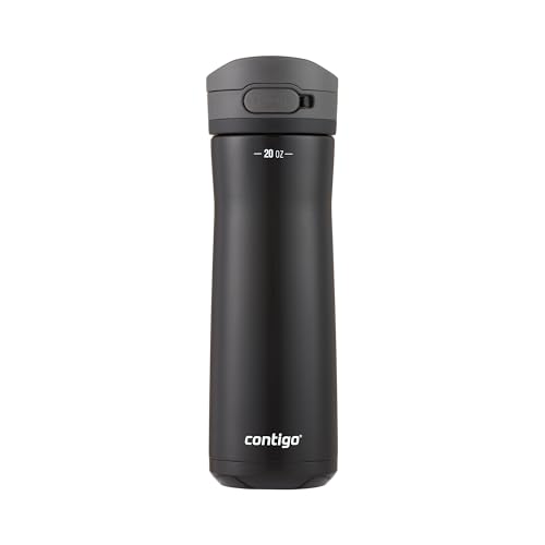 Stainless Steel Water Bottle with Carry Handle and Secure Lid, Vacuum-Insulated and BPA-Free, Licorice, 20 oz J9014