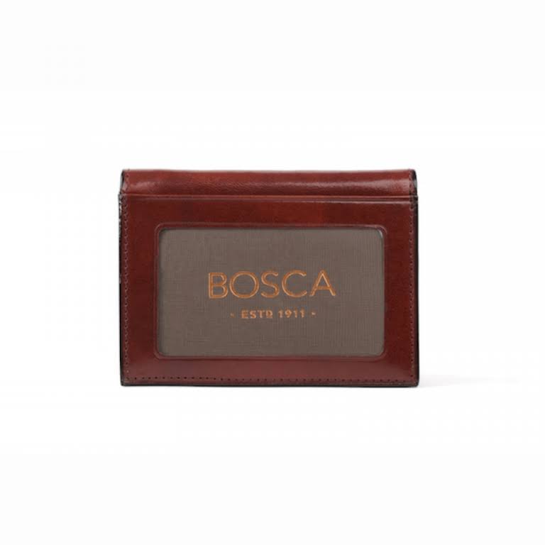 Dark Brown Leather Trifold ID Wallet O178820