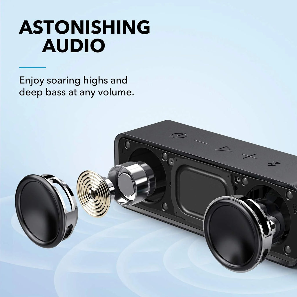 Black Portable Bluetooth Speaker Waterproof 24H Playtime G614107