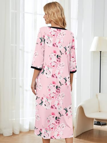 Moo Moo Nightgown House Dress Zip up Robes Long Lounge Dress House Coat I541859