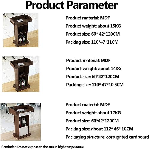Wood Stand Floor Standing Podium with Storage Shelf H9892