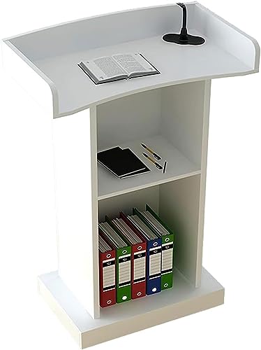 Wood Stand Floor Standing Podium with Storage Shelf H9892