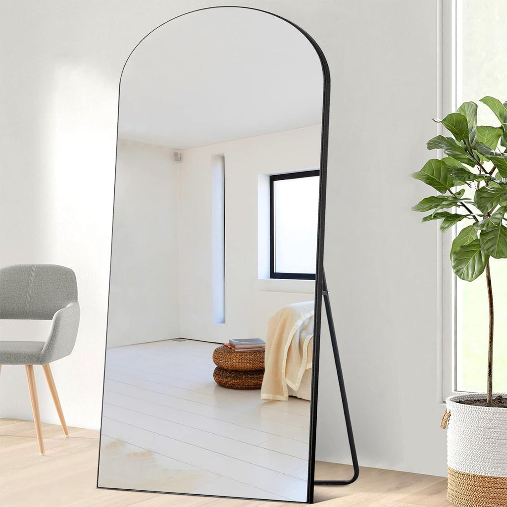 71''x31'' Black Arched Floor Mirror Y355660