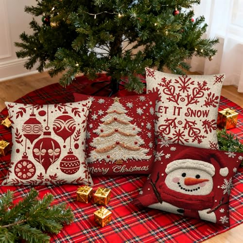 Christmas Throw Pillow Covers 18X18 Set of 4 V383337