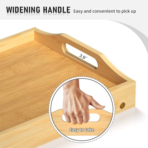 Bamboo Serving Tray with Folding Legs U7818