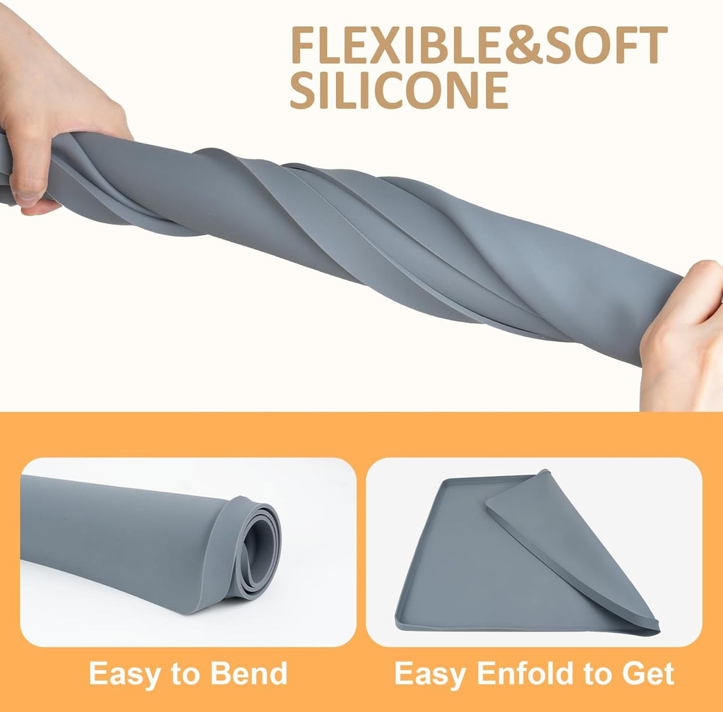 Grey Silicone Rubber Washer Dryer Top Protector Mat J75603