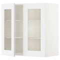 White 30x15x30 Wall Cabinet with 2 Glass Doors I480