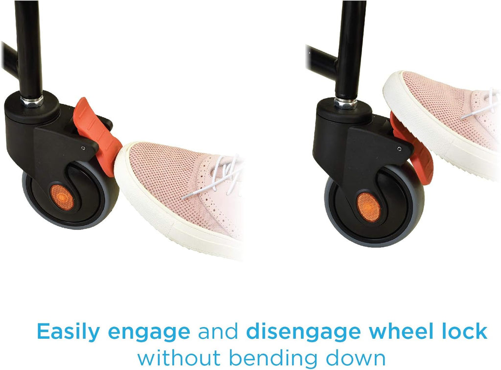 Hammertone Transport Chair Commode with Locking Wheels and Removable Padded Seat T184